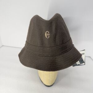 Conte Of Florence Bucket Hat Men Size 58 Cloche Wool Gore Tex Italy Brown Sample